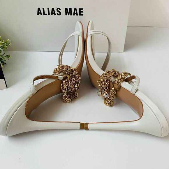 Alias Mae Isha Chain Dress Sandal Size 39EU / 8US Ivory Ankle Strap - Picture 7 of 12